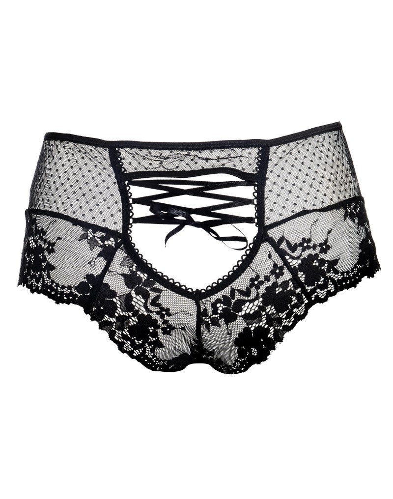 Amorable by Rimba - Slip mit offenem Rücken - One Size - Schwarz