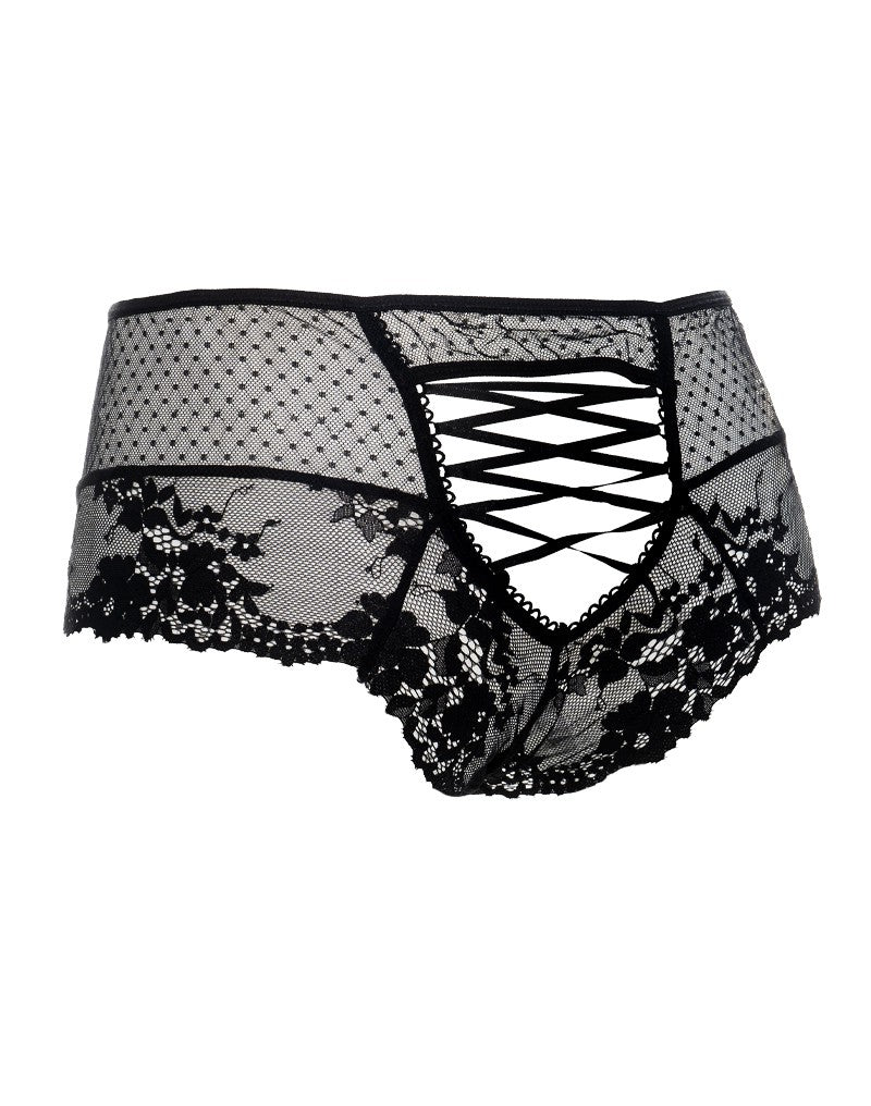 Amorable by Rimba - Slip mit offenem Rücken - One Size - Schwarz