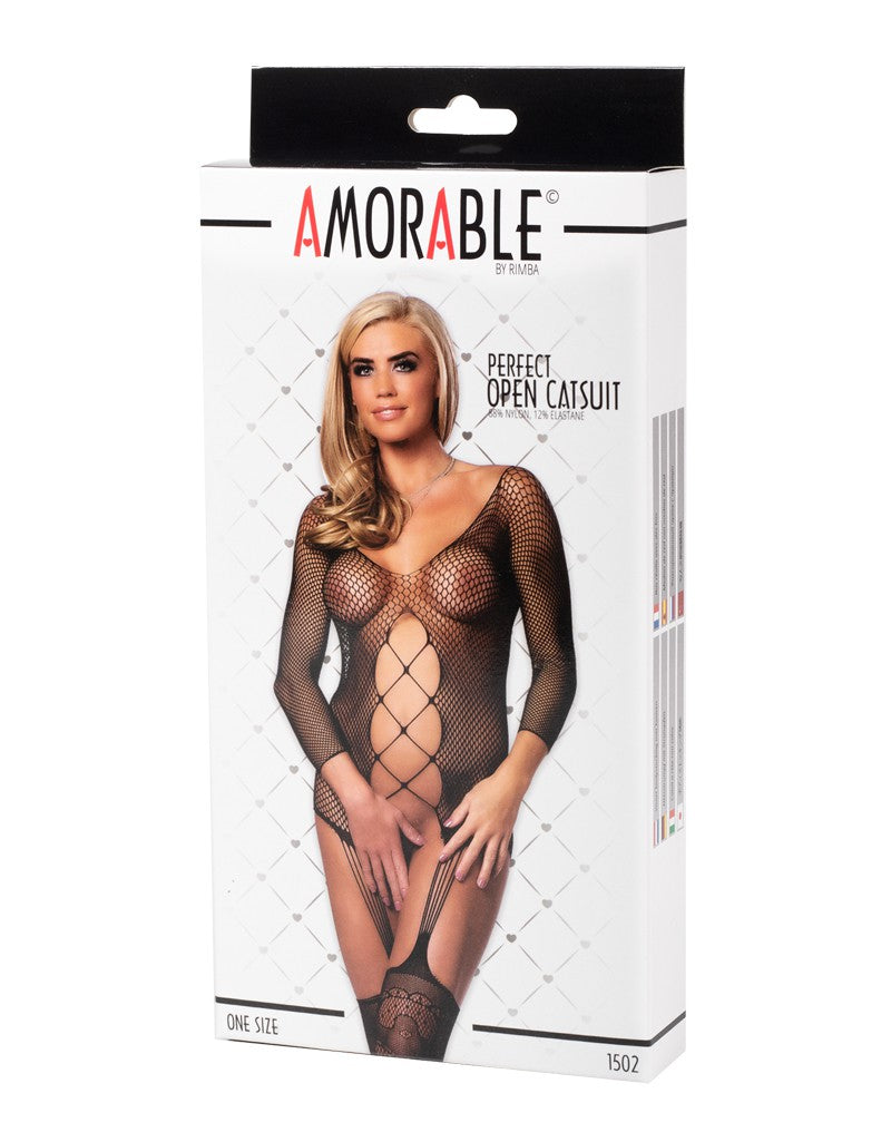 Amorable by Rimba - Offener Catsuit - One Size - Schwarz