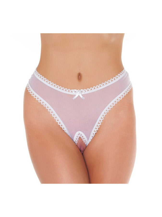 Amorable by Rimba - Offener Schmetterlingsstring - One Size - Weiß