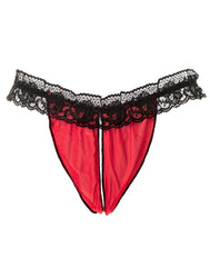 Amorable by Rimba - Offener Slip - One Size - Schwarz / Rot