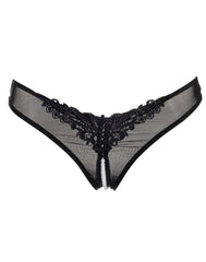 Amorable by Rimba - Offener String mit Perlen - One Size - Schwarz