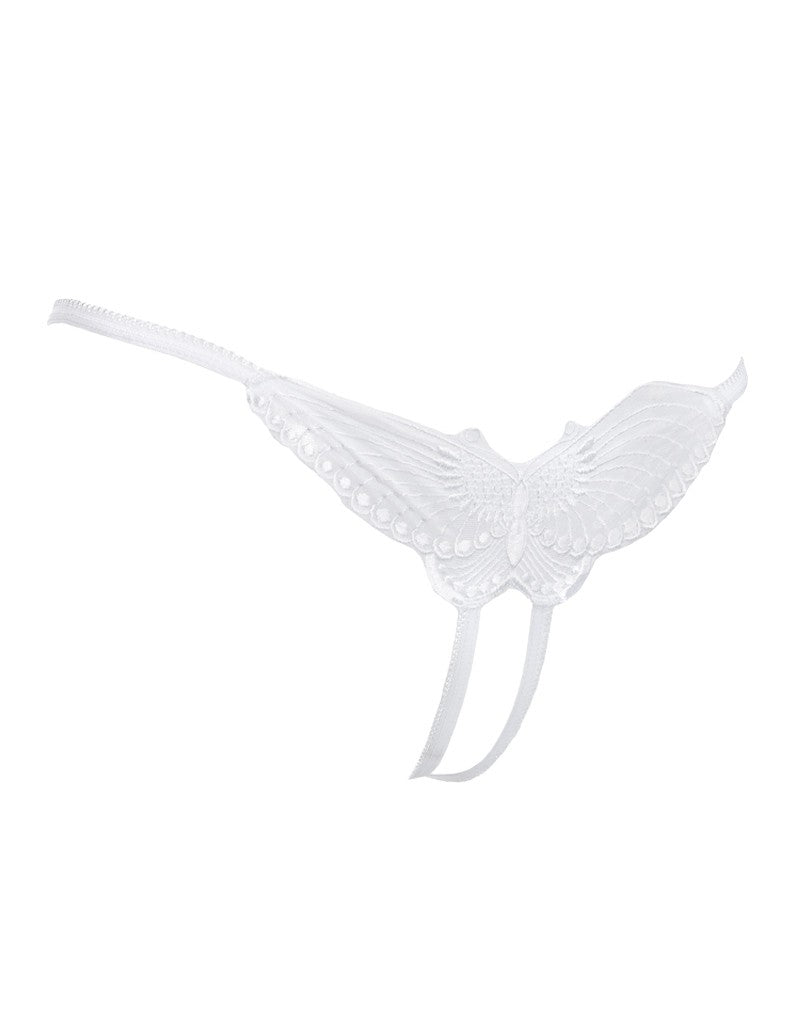 Amorable by Rimba - Offener Schmetterlingsstring - One Size - Weiß