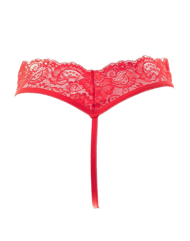 Amorable by Rimba - Offener String - One Size - Rot