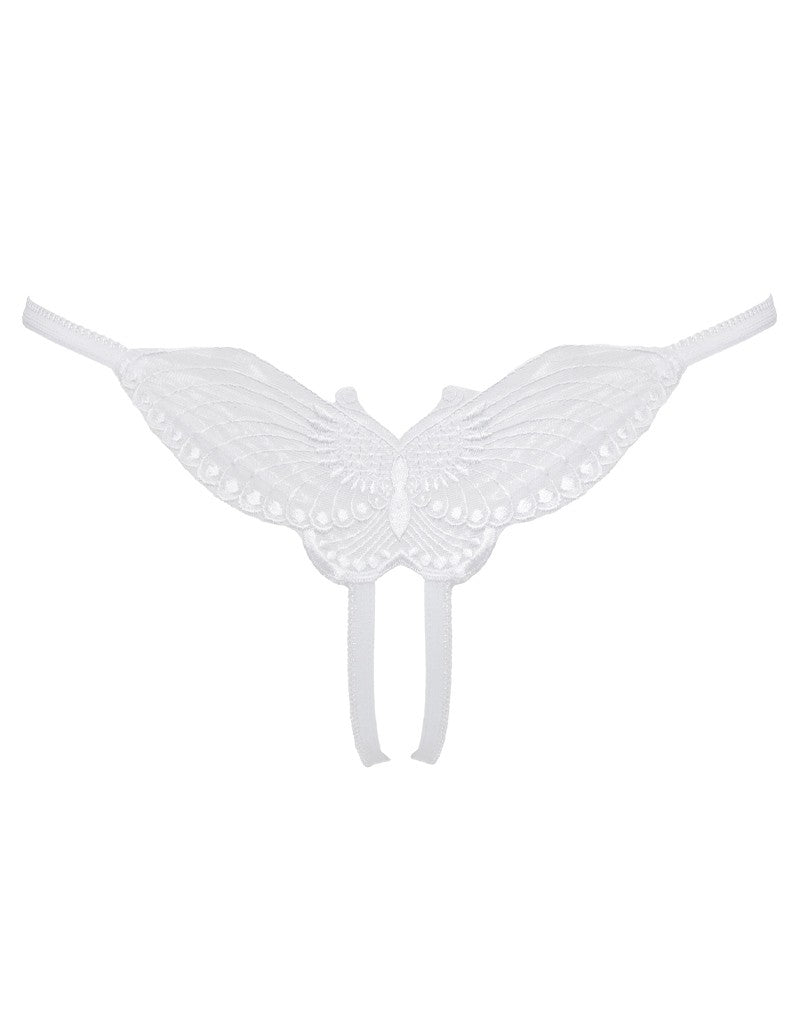 Amorable by Rimba - Offener Schmetterlingsstring - One Size - Weiß