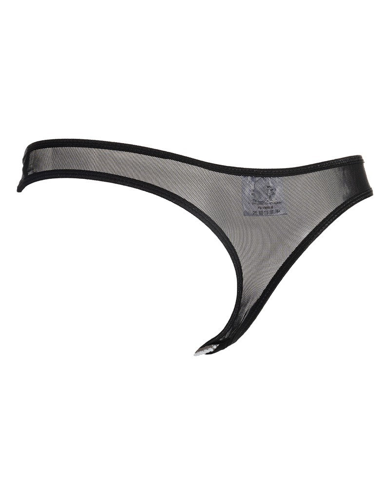 Amorable by Rimba - Offener String mit Perlen - One Size - Schwarz
