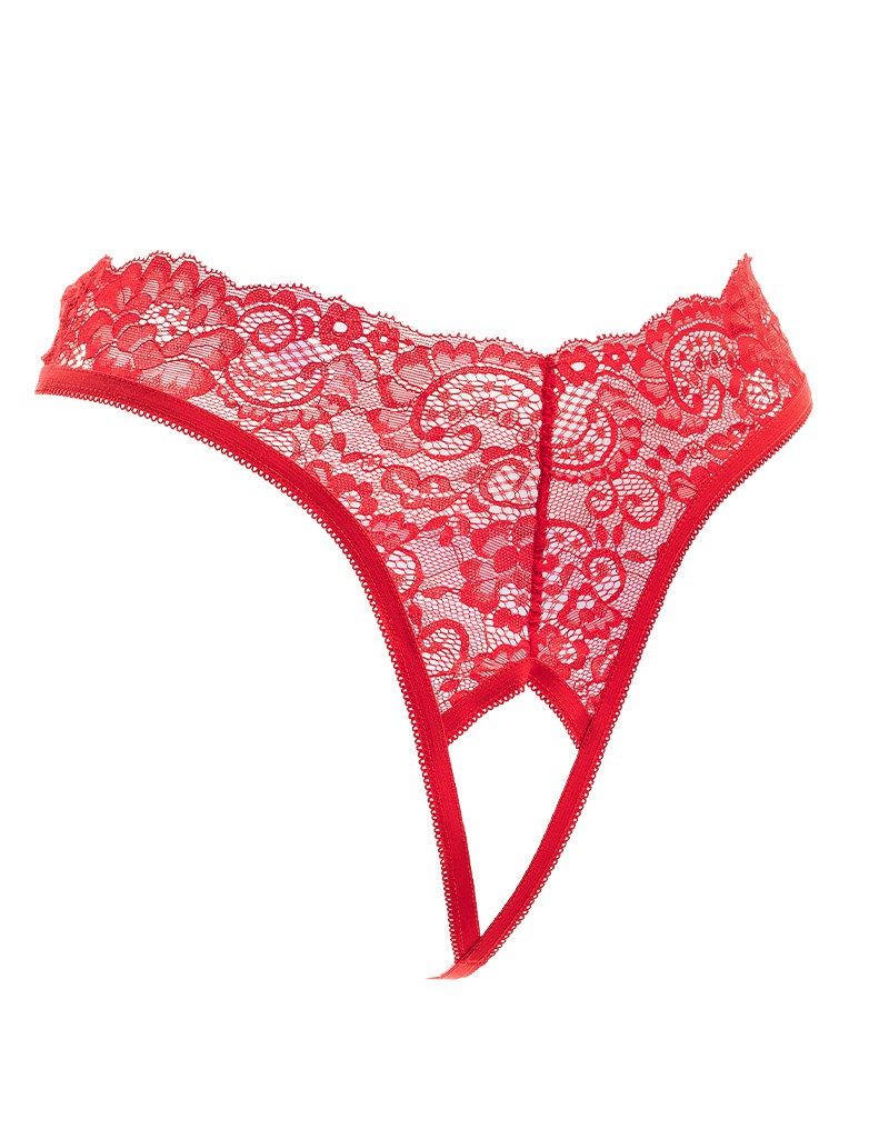 Amorable by Rimba - Offener String - One Size - Rot