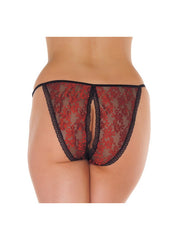 Amorable by Rimba - Open Tanga - One Size - Schwarz / Rot