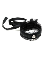 2: Rimba Bondage Play - Satin Look Kragen - One Size - Schwarz