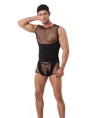Amorable by Rimba - Tanktop mit Netz - Schwarz