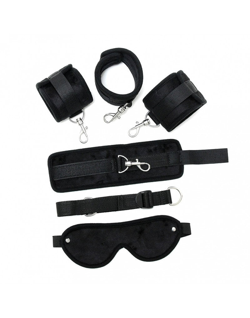 3: Rimba - Soft bondage Set mit Velkroband und maske, 6 teilig
