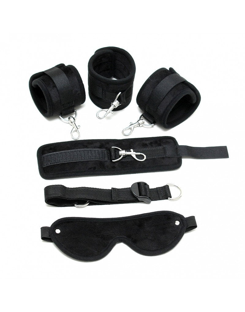 4: Rimba - Soft bondage Set mit Velkroband und maske, 6 teilig