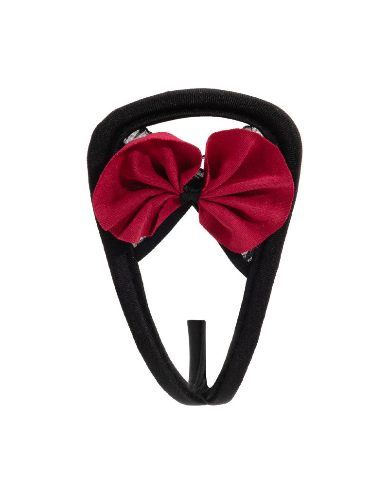 Amorable by Rimba - Trägerloser Tanga - One Size - Schwarz / Rot