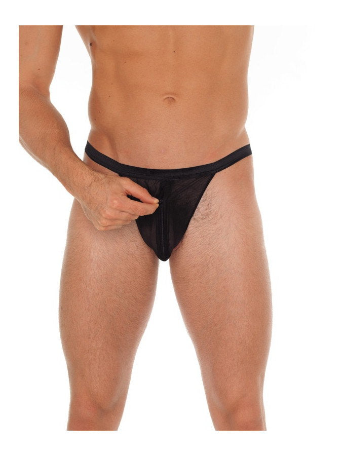 Amorable by Rimba - Transparenter String mit Reißverschluss - One Size - Schwarz