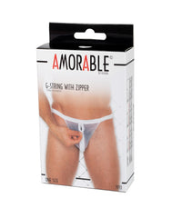 Amorable by Rimba - Transparenter String mit Reißverschluss - One Size - Weiß