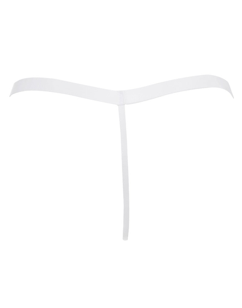 Amorable by Rimba - Transparenter String mit Reißverschluss - One Size - Weiß