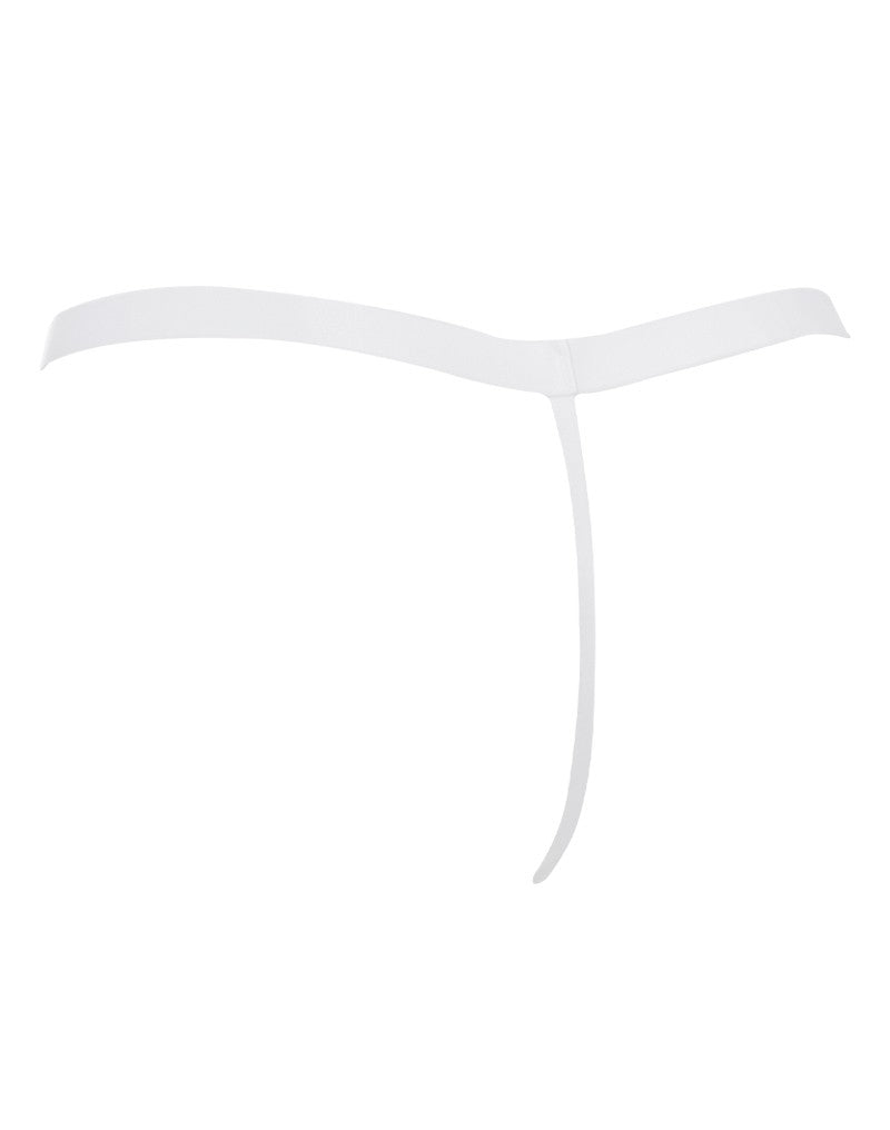 Amorable by Rimba - Transparenter String mit Reißverschluss - One Size - Weiß