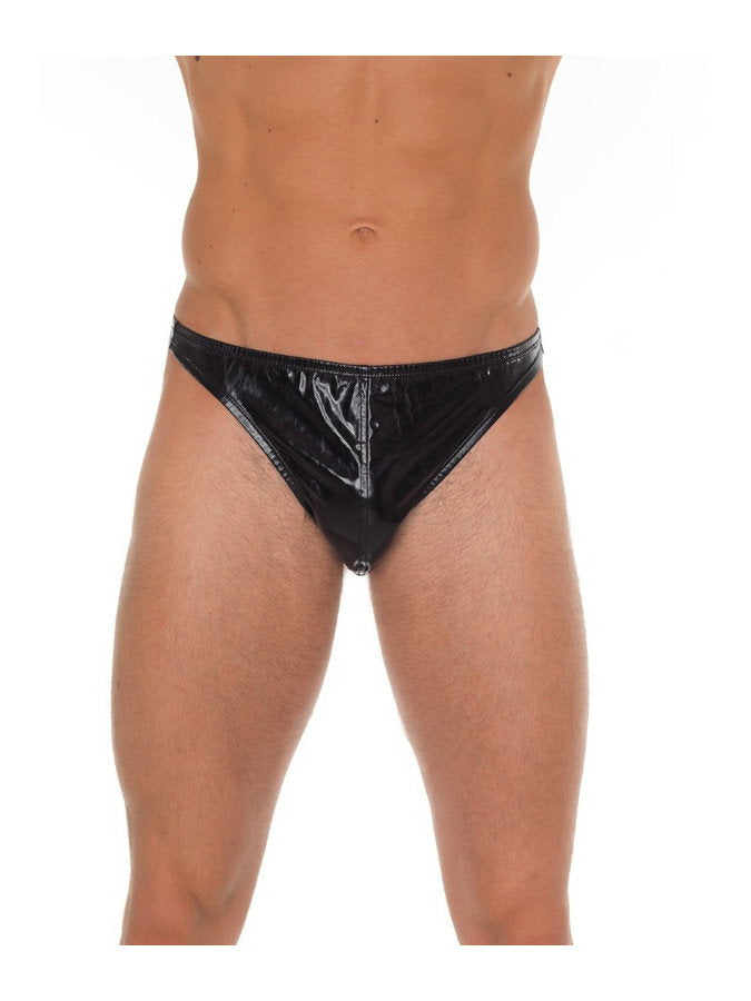 Amorable by Rimba - String mit Lack-Optik - One Size - Schwarz