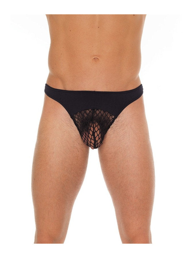 Amorable by Rimba - String mit Mesh - One Size - Schwarz