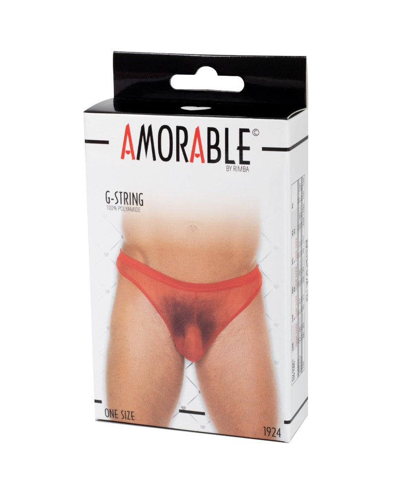 Amorable by Rimba - Transparenter String - One Size - Rot