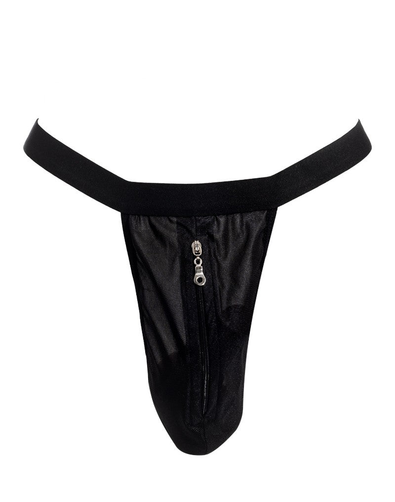 Amorable by Rimba - String mit Reißverschluss - One Size - Schwarz