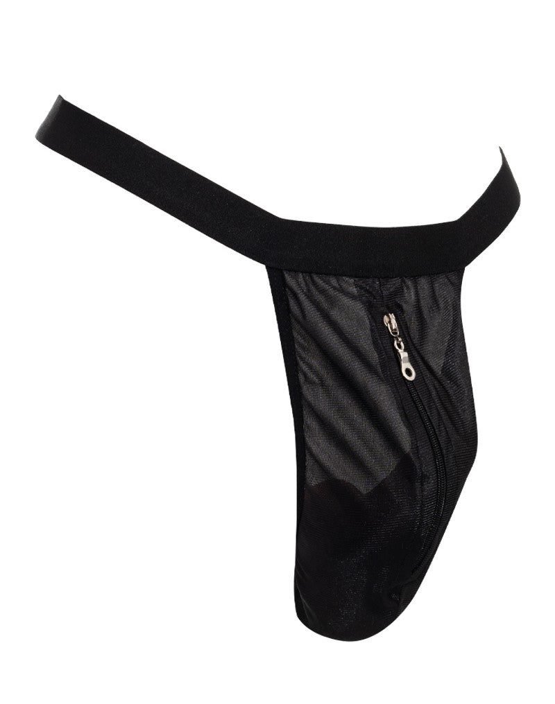 Amorable by Rimba - String mit Reißverschluss - One Size - Schwarz