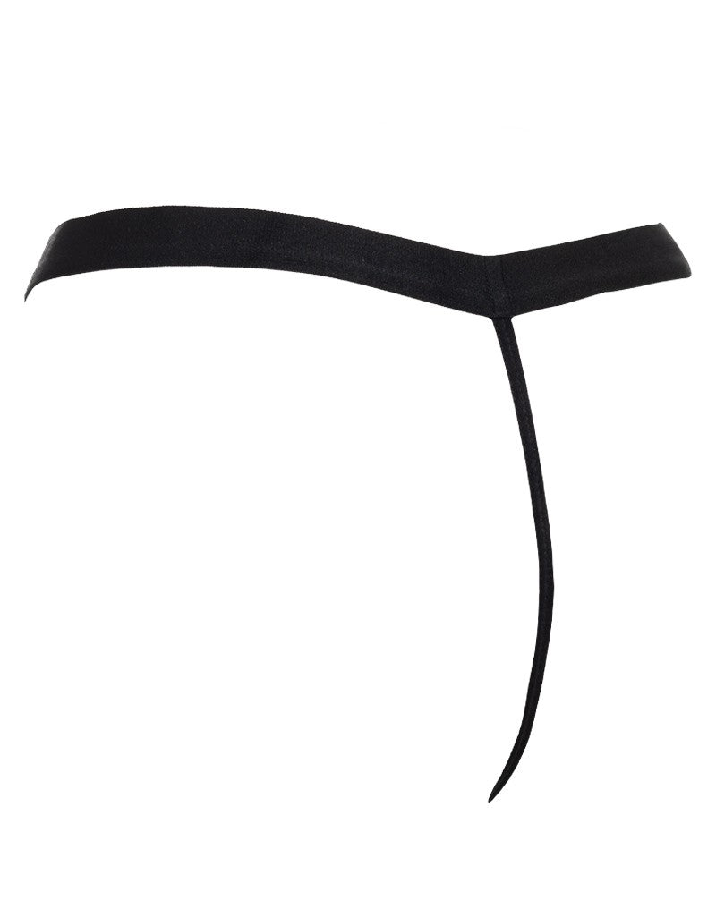 Amorable by Rimba - String mit Reißverschluss - One Size - Schwarz