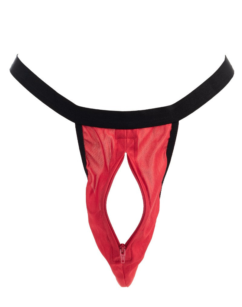 Amorable by Rimba - String mit Reißverschluss - One Size - Rot