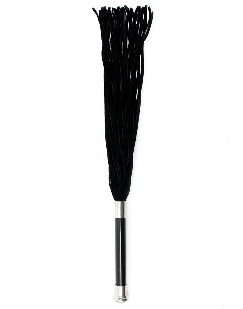 Rimba - Flogger aus Wildleder mit Glasgriff und Kristall