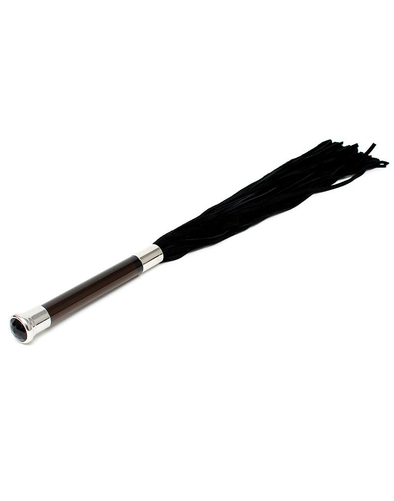 Rimba - Flogger aus Wildleder mit Glasgriff und Kristall