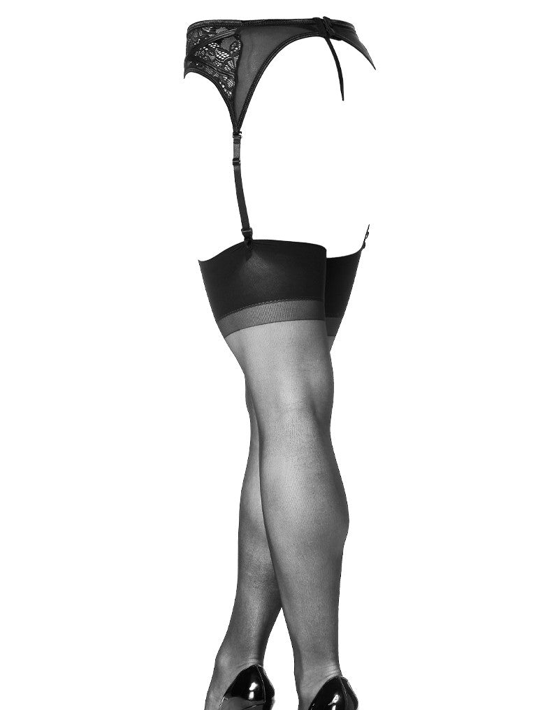 3: Amorable by Rimba - Hosenträger mit Slip und Strümpfen - One Size - Schwarz