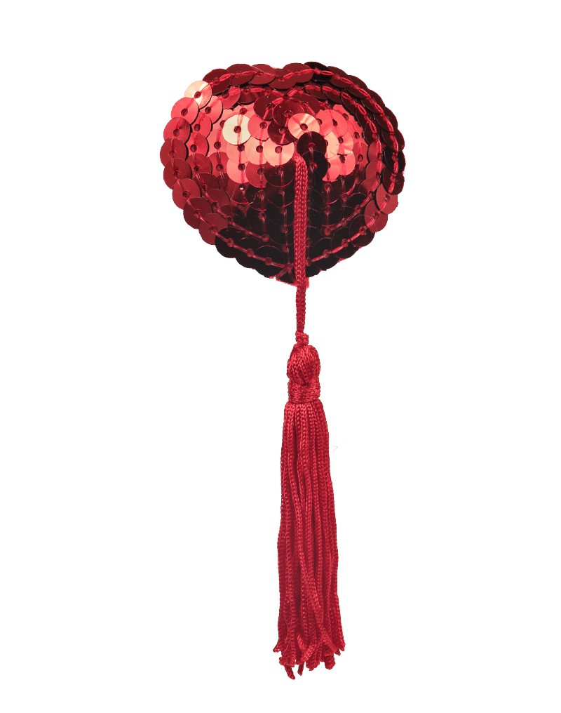 6: Amorable by Rimba - Brustwarzendeckel mit Fransen - Rot