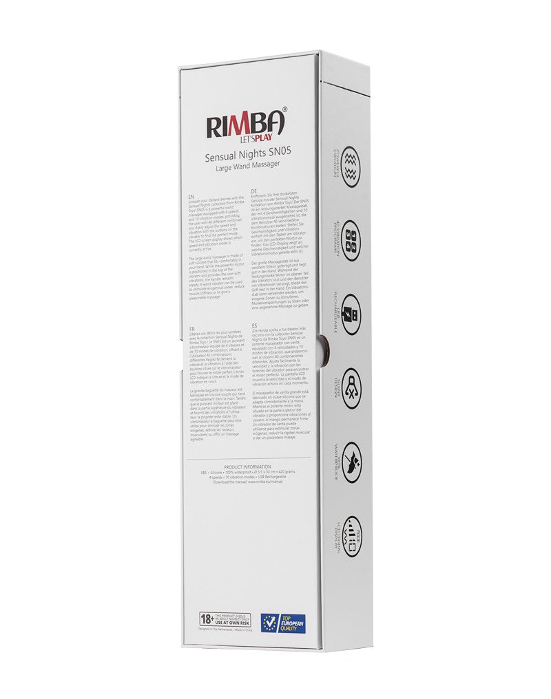 12: Rimba Toys - Sensual Nights SN05 - Großer Massagestab - Schwarz