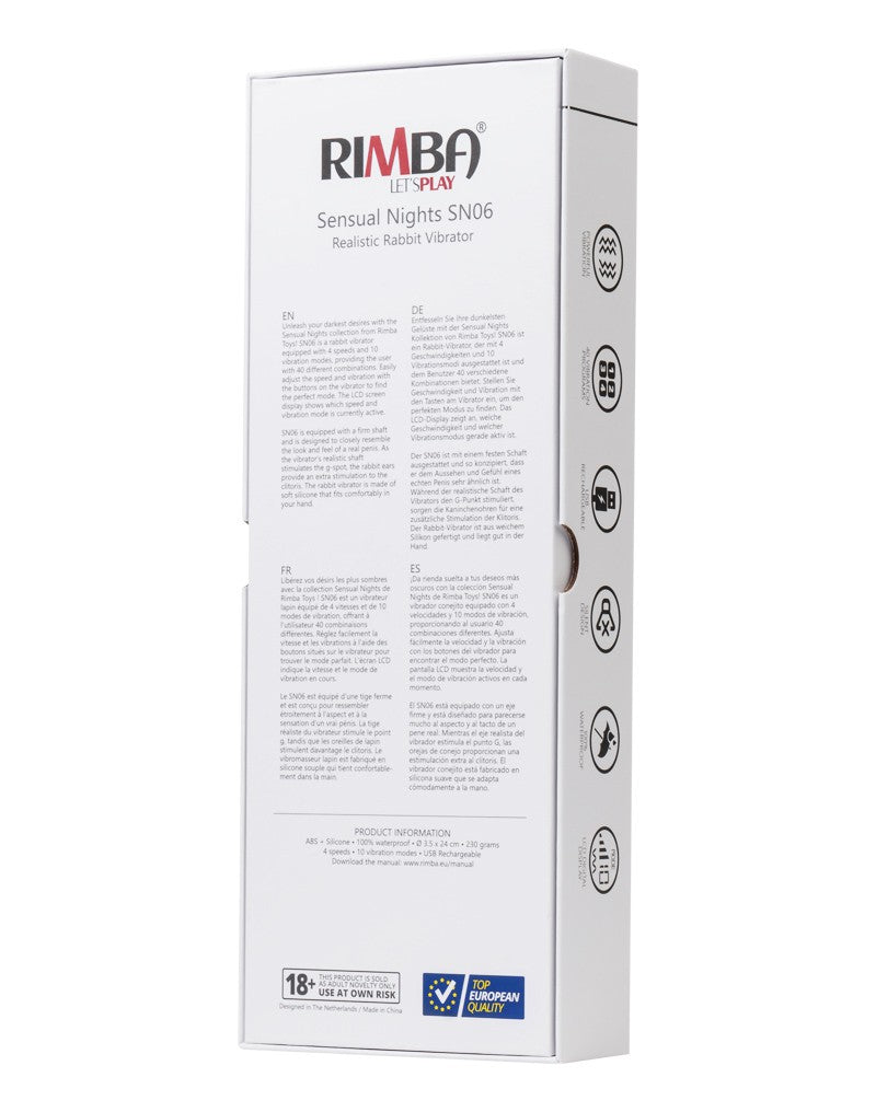 Rimba Toys - Sensual Nights SN06 - Realistischer Rabbit-Vibrator - Schwarz