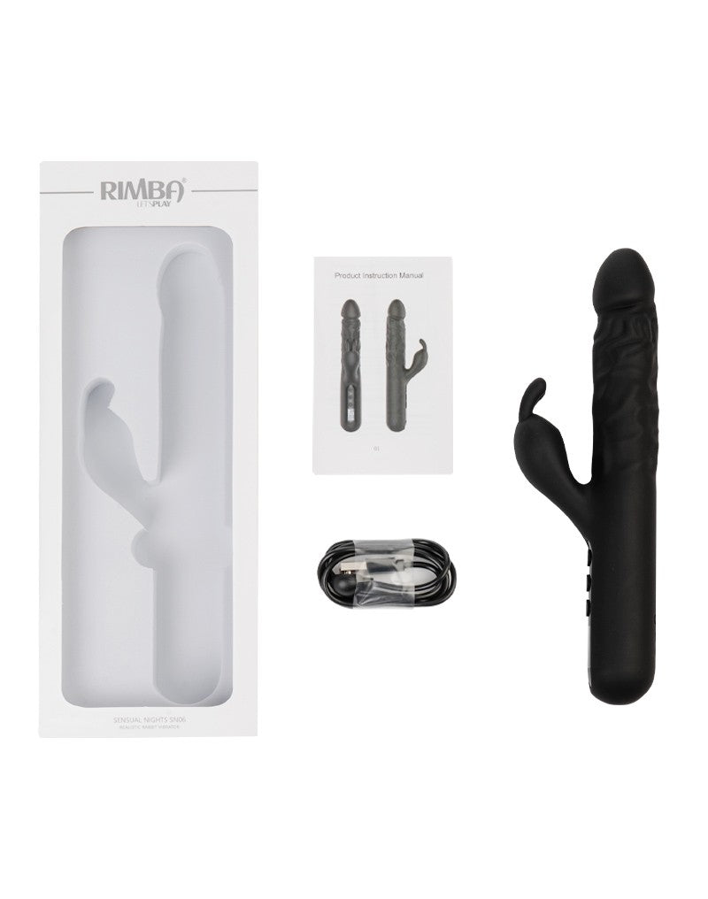 Rimba Toys - Sensual Nights SN06 - Realistischer Rabbit-Vibrator - Schwarz