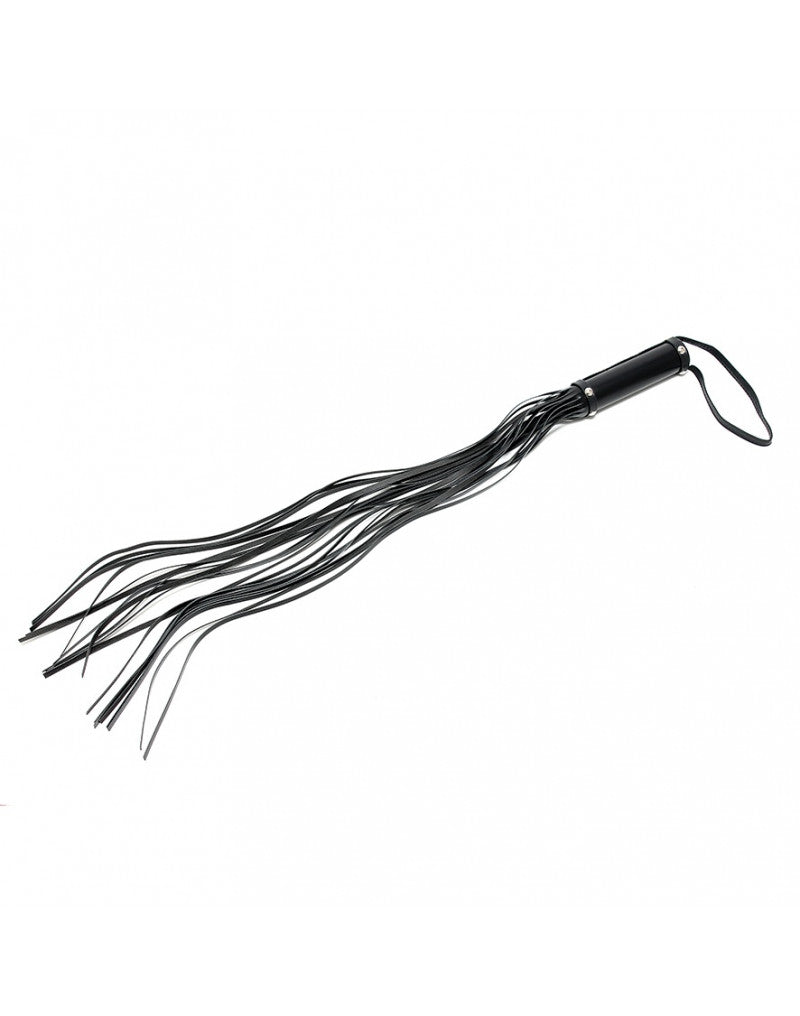 Rimba Bondage Play - Peitsche mit 19 Saiten (80 cm) - Schwarz