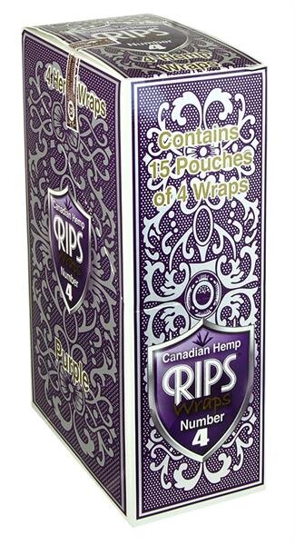 RIPS - Canadian Hemp Wraps - Number 4 - Purple - Box - 15 x 4 Stück