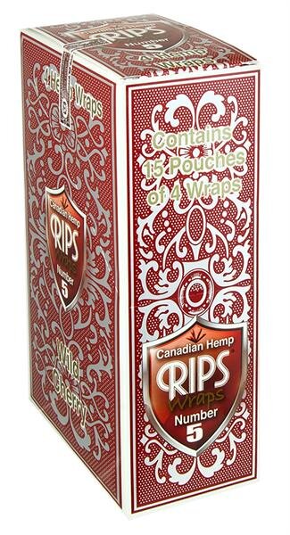 RIPS - Canadian Hemp Wraps - Number 5 - Wild Cherry - Box - 15 x 4 Stück