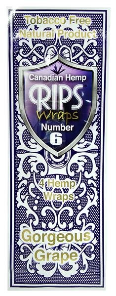 RIPS - Canadian Hemp Wraps - Number 6 - Gorgeous Grape - Box - 15 x 4 Stück
