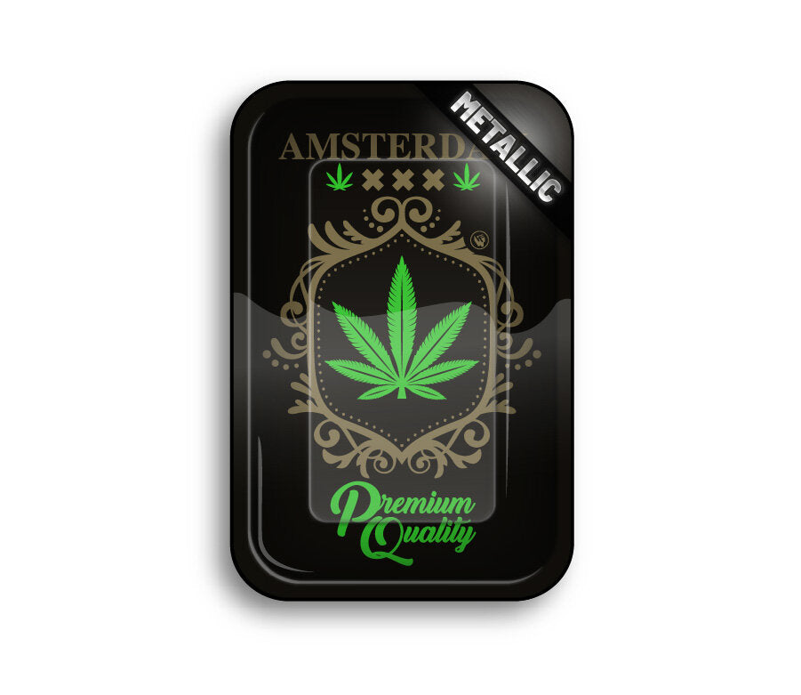 Rolling Tray - 27.5 x 17.5cm - Adam Leaf Gold