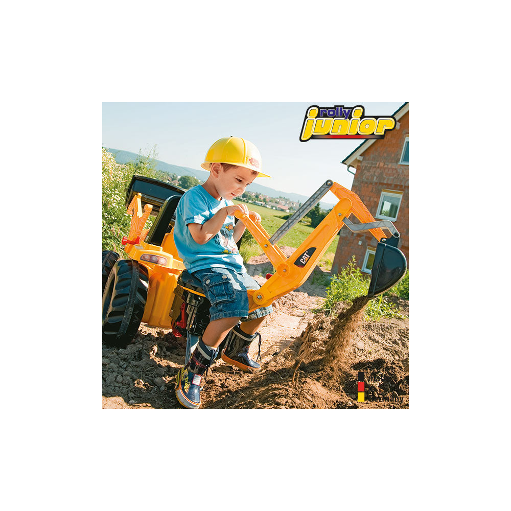 RollyToys Junior Trettraktor CAT mit Frontlader & Heckbagger
