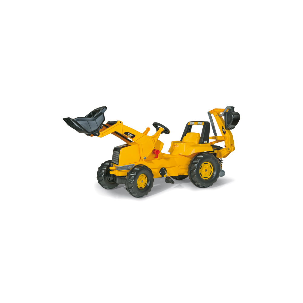 RollyToys Junior Trettraktor CAT mit Frontlader & Heckbagger