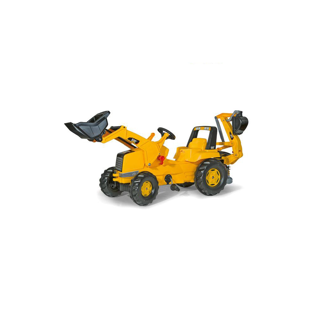 RollyToys Junior Trettraktor CAT mit Frontlader & Heckbagger