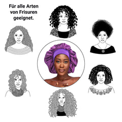 Satin Haarschlaf-Haube, Hellblau