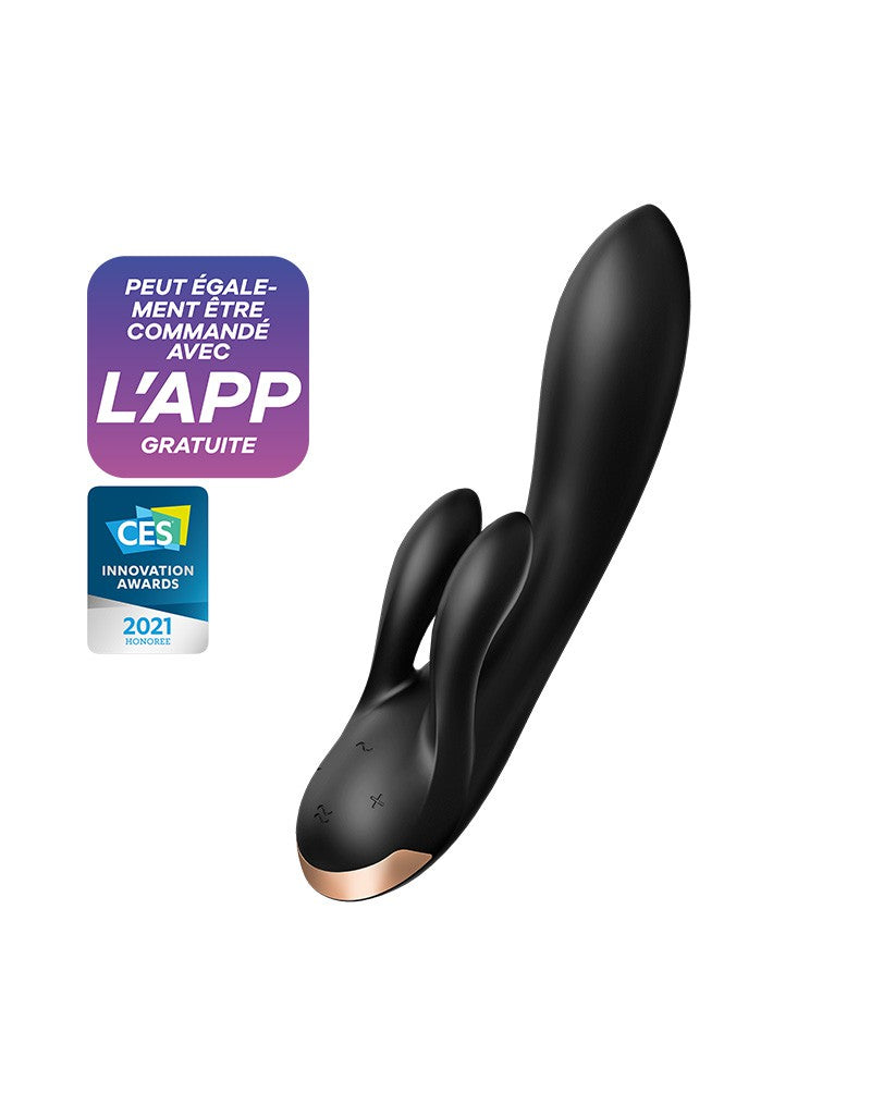 7: Satisfyer - Double Flex - Rabbit Vibrator - Schwarz