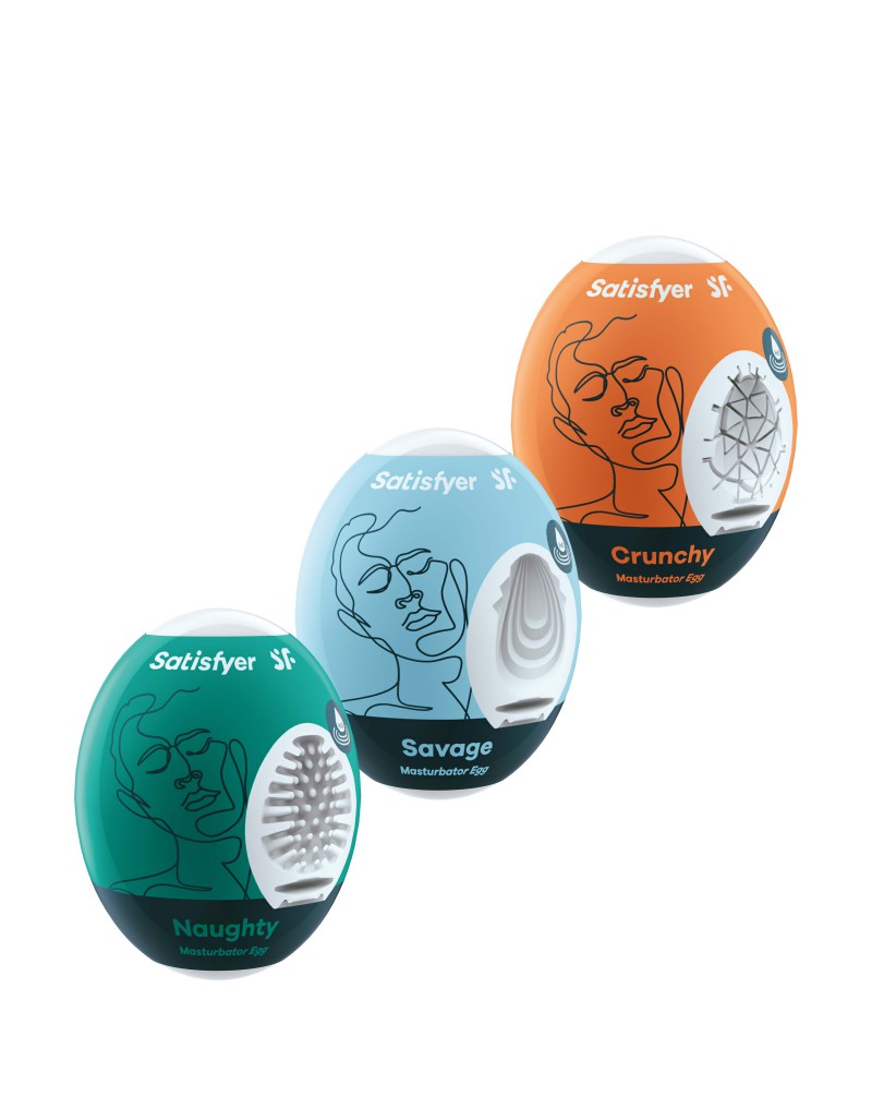 Satisfyer - Masturbator-Ei-Set (3 Stück) - Naughty, Savage, Crunchy