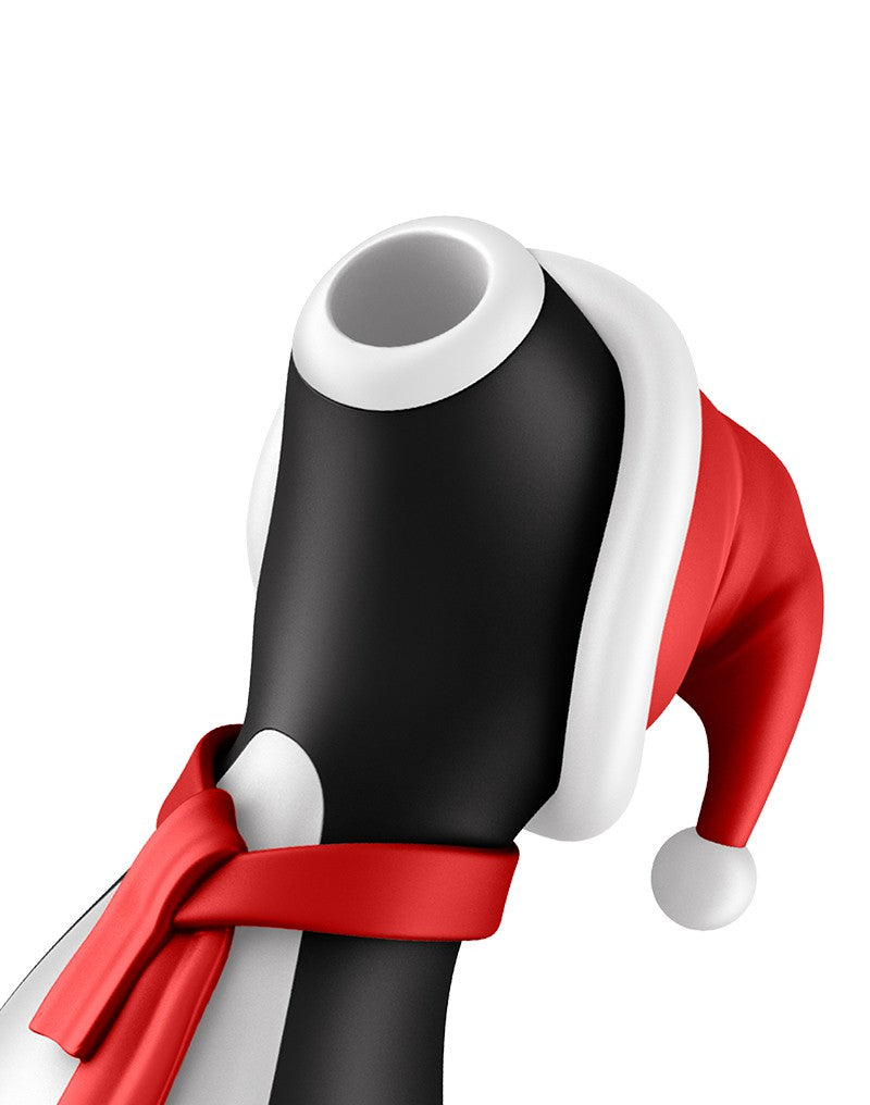 Satisfyer - Penguin Holiday Edition - Luftdruck Stimulator - Schwarz, Rot & Weiß