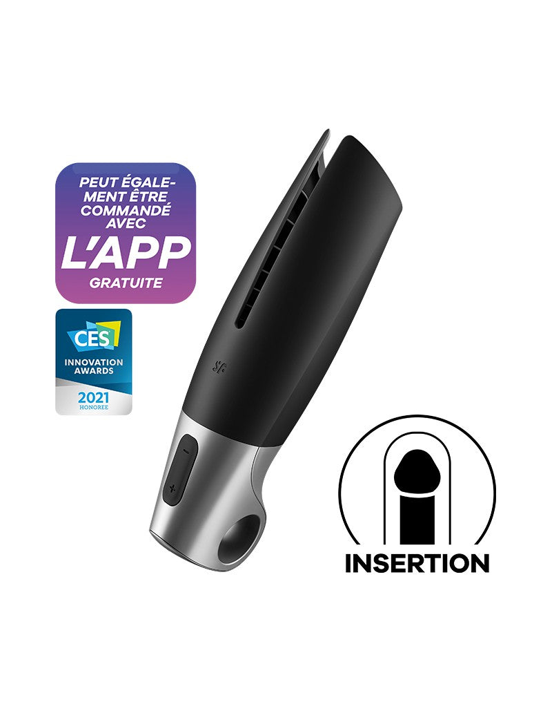 Satisfyer - Power Masturbator (mit App-Steuerung) - Masturbator - Schwarz & Silber