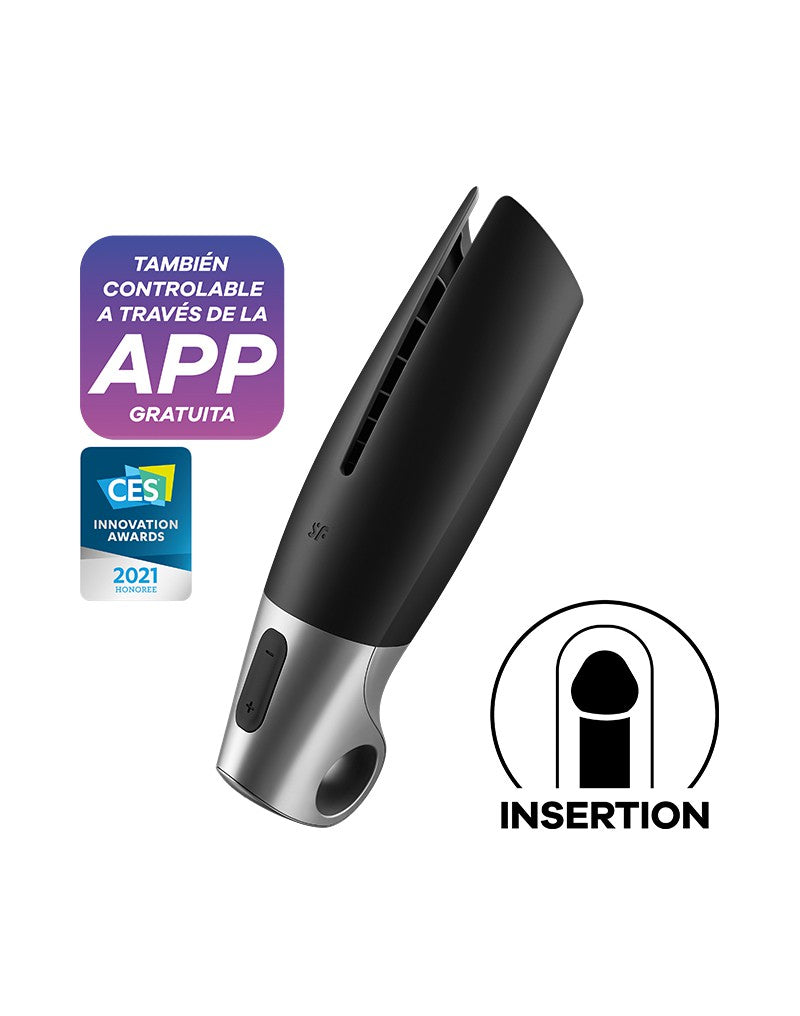 Satisfyer - Power Masturbator (mit App-Steuerung) - Masturbator - Schwarz & Silber