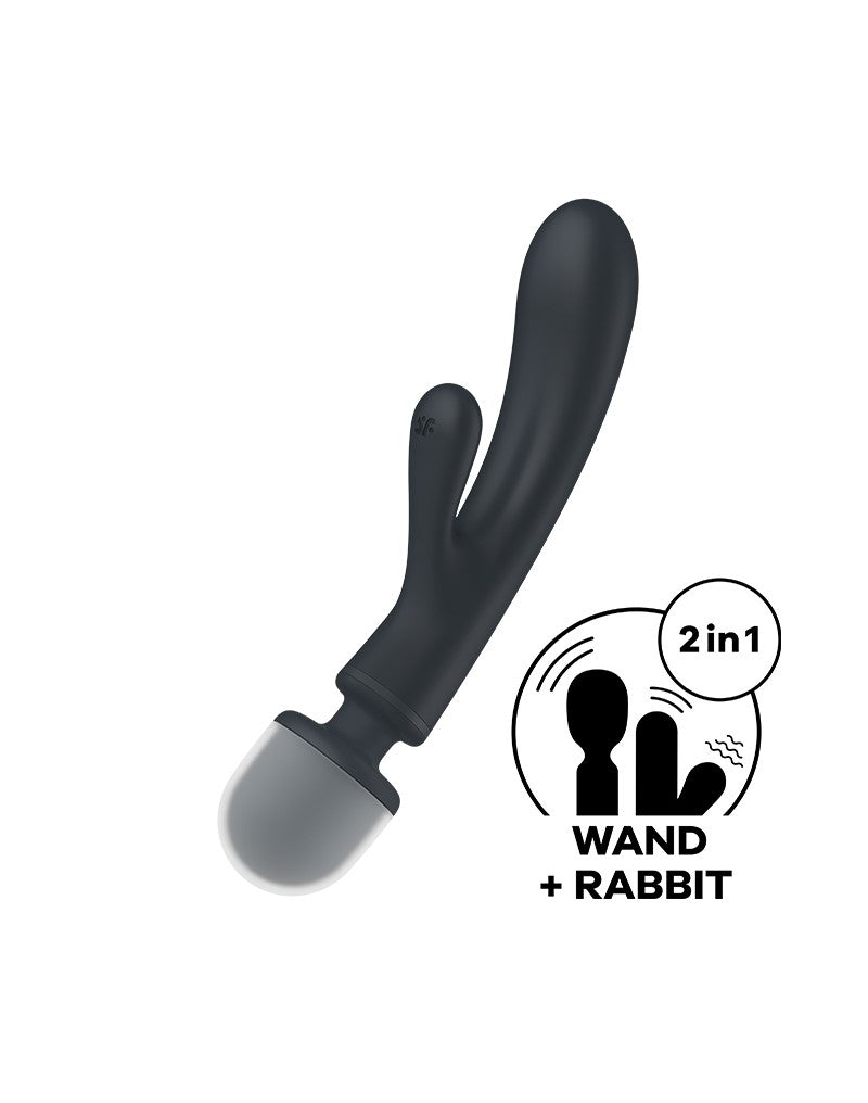 3: Satisfyer - Triple Lover - 2-in-1 Wand and Rabbit Vibrator - Grey
